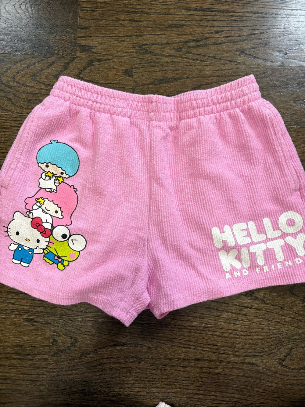 Hello Kitty Pink Terry Shorts with Character Print